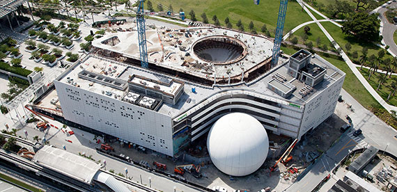 Construction of the Frost Museum of Science in August 2015