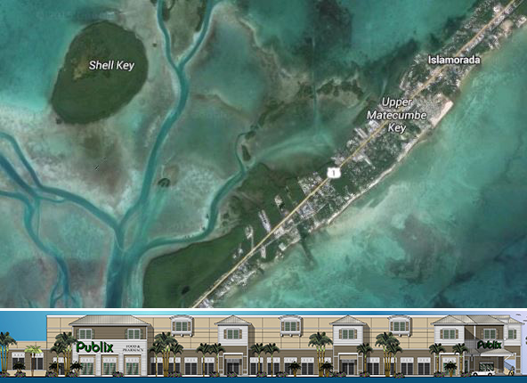 Planned Publix and an aerial view of Islamorada