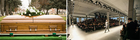 A coffin and a fashion event and Skylight Clarkson Square