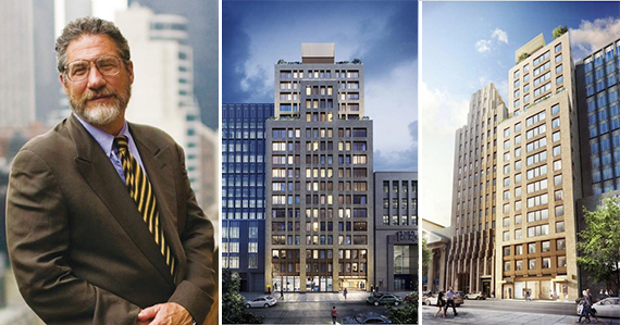 From left: Jonathan Rose and two renderings of 146 Pierrepont-189 Montague (credit: Kilograph)