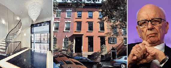 From left: 278 West 11th Street in the West Village and Rupert Murdoch