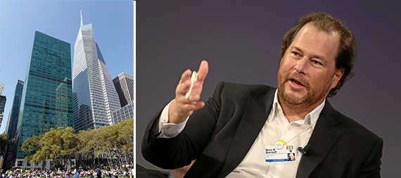From left: 3 Bryant Park and Salesforce CEO Marc Benioff