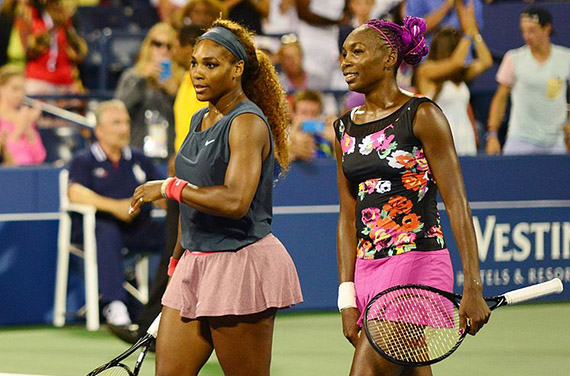 From left: Serena and Venus Williams
