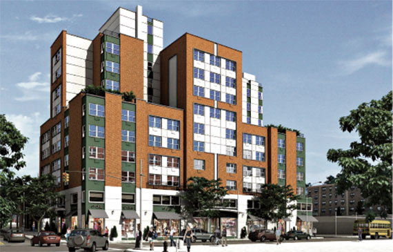Joy Construction’s 64-unit affordable housing development at 1016 Washington Avenue.