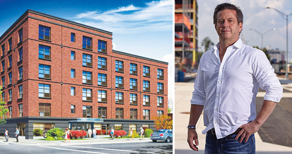 From left: Arker Companies' 67-unit housing project for seniors at 533 Bay Street and Ironstate's David Barry