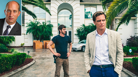 From left: Andrew Garfield and Michael Shannon in "99 Homes" (inset: Adam Leitman Bailey)