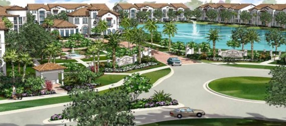 A rendering of the 395-unit apartment community currently under construction in western Delray Beach
