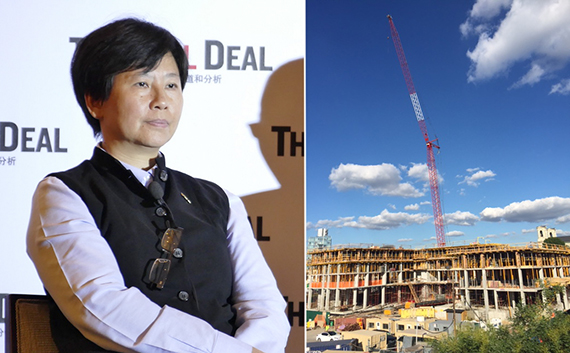 Ifei Chang and construction at Greenland Forest City's Pacific Park in Prospect Heights (credit: TerraCRG)