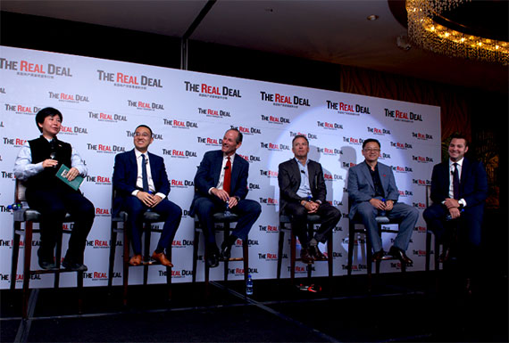 From left: Ifei Chang, Shang Dai, Eliot Spitzer, Steve Witkoff, John Liang and Stan Gale Jr. (Photo: Zak Agha)