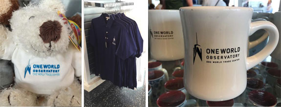 The logo on merchandise in the World Trade Center gift shop