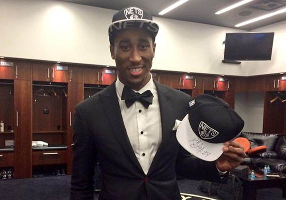 Brooklyn Nets rookie Rondae Hollis-Jefferson at the 2015 NBA Draft at Barclays Center