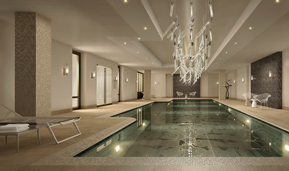 Rendering of pool at Aka Sutton Place