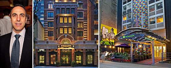 From left: William Obeid, the Jade Hotel in Greenwich Village and the Wyndham Garden in Chelsea