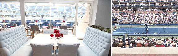 The Emirates airline lounge at the U.S. Open