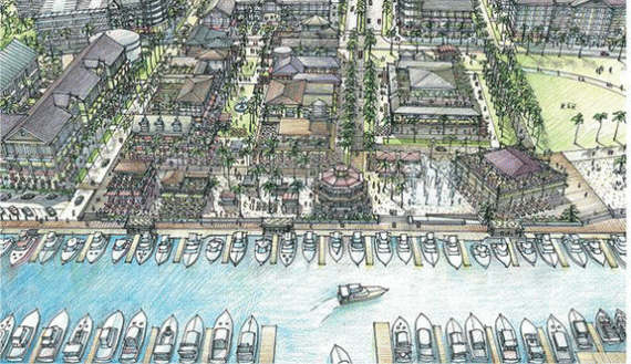 An early rendering of the Riviera Beach Marina redevelopment