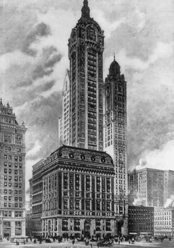 the-singer-building-in-lower-manhattan-served-as-the-headquarters-of-the-singer-manufacturing-company-and-was-completed-in-1908-it-was-demolished-60-years-later-in-1968