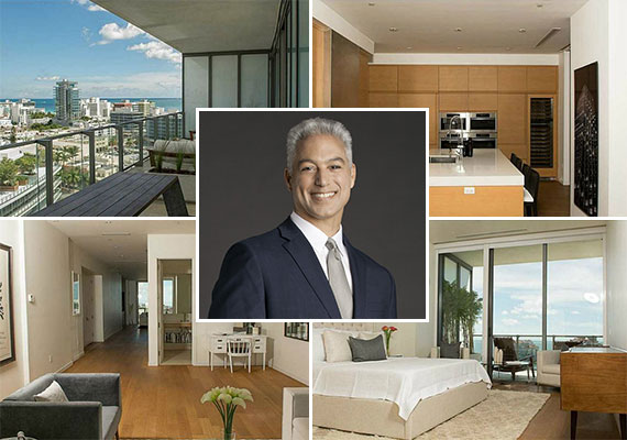 Unit 1203 at the Apogee condo tower in South Beach and listing agent Nelson Gonzalez