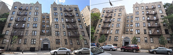 From left: 2911 Barnes Avenue and 2910 Wallace Avenue in the Bronx