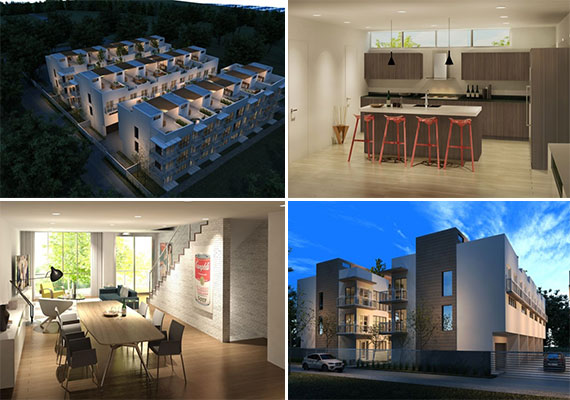 Renderings of the upcoming Grove Place townhouse project