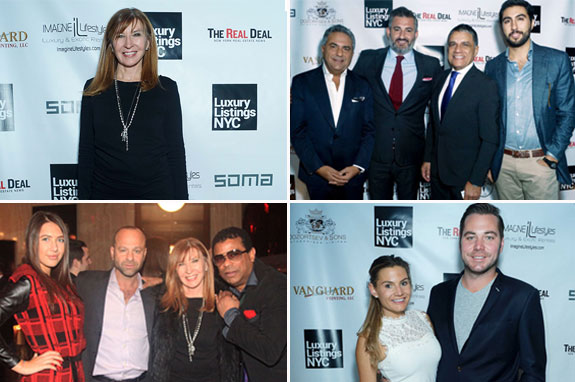 Clockwise from top left: LLNYC cover star Nicole Miller; Morris Moinian, Amir Korangy, Joseph Moinian and Matthew Moinian; Stan Gale Jr. and Jackie Gale; Elena Kosmina, Arthur Dozortsev, Nicole Miller and George Wayne
