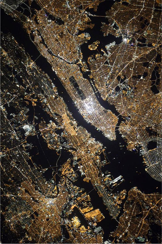 A photo of New York City from space (Credit: Oleg Kononenko/ISS)