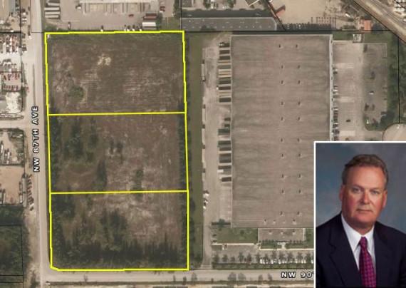 The 9.75-acre development site in Medley and James G. Martell, CEO of the Ridge Propert Trust
