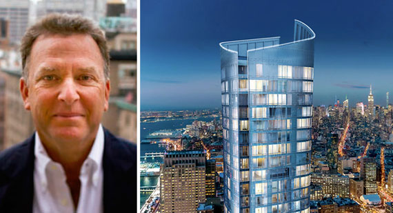 Steve Witkoff and a rendering of 111 Murray Street in Tribeca