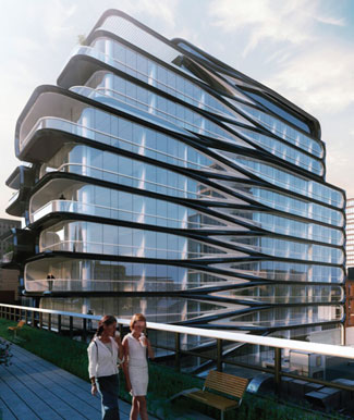 Related’s Zaha Hadid-designed 520 West 28th, which CORE and Corcoran Sunshine brokers are working on. 