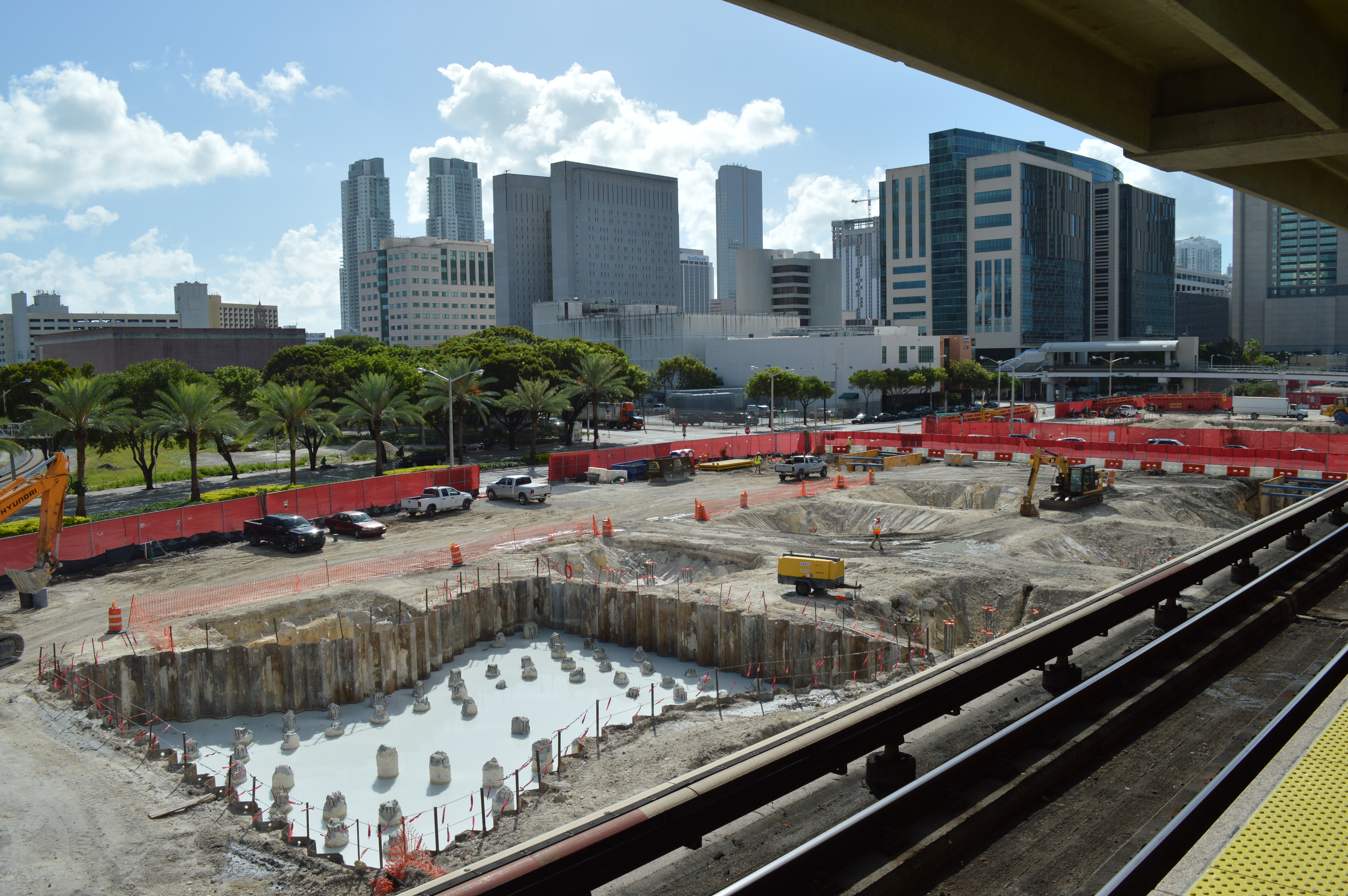 The MiamiCentral construction site as of October 2015