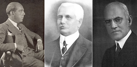 From left: Abraham Lefcourt, Frank W. Woolworth and Alexander Bing