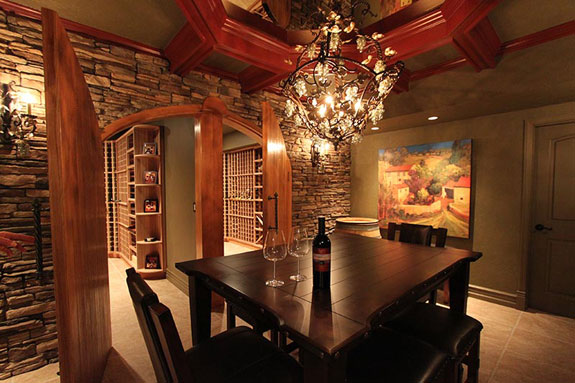 A wine-tasting room