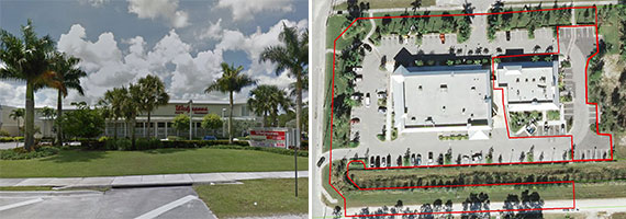 The two commercial properties at 15940 and 15910 Orange Boulevard in Palm Beach County