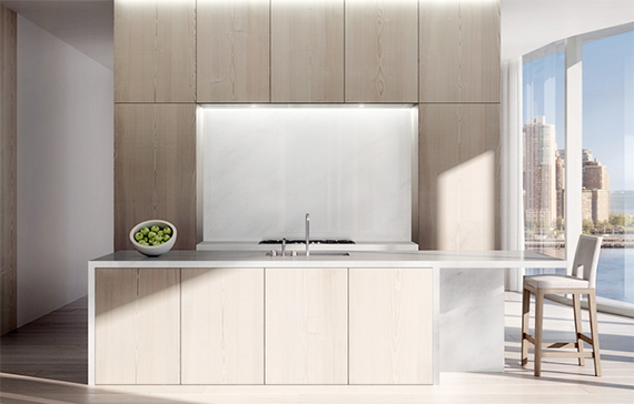 Rendering of kitchen at 160 Leroy