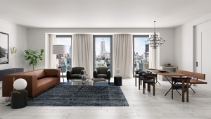 A rendering of a unit at Toll Brothers 55 West 17th Street.