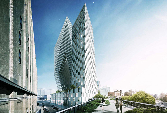 A rendering of 76 Eleventh Avenue in Chelsea (credit: BIG)