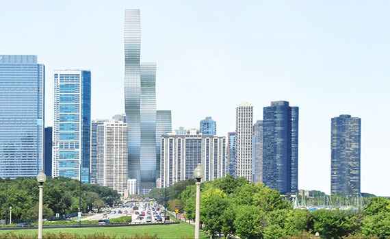 A rendering of Vista Tower in Chicago