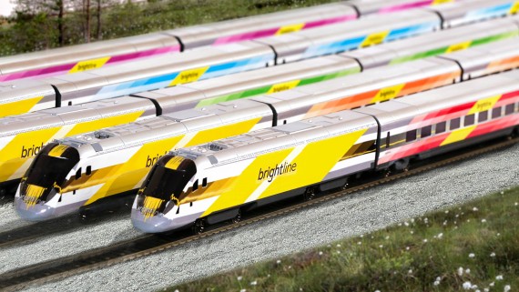 A rendering of the first five Brightline trains set to start running in 2017
