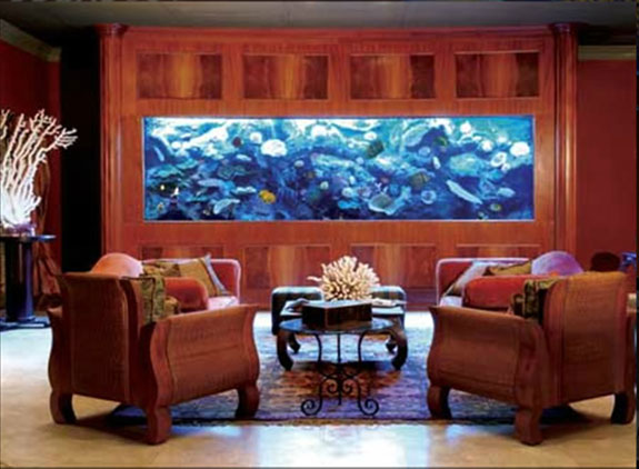 A luxury home aquarium