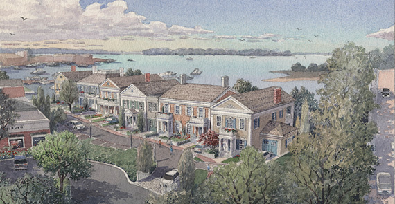 Rendering of One Ferry Road (credit: Michael McCann for Robert A.M. Stern Architects)