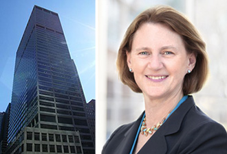 From left: Blackstone's headquarters at 345 Park Avenue and CalPERS' CEO Anne Stausboll