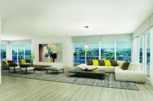 Each unit has 180-degree views, except for two full-floor penthouses that have 360-degree views