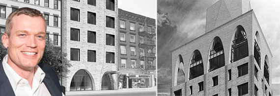 Joe McMillan and renderings of 180 East 88th Street (credit: DDG)