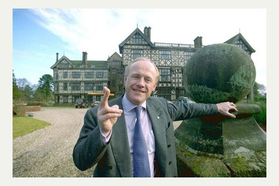 Billionaire John Caudwell outside his Staffordshire home