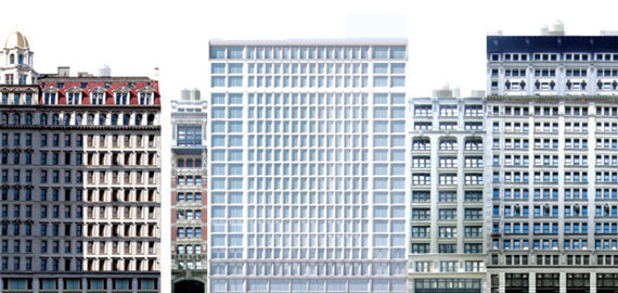 A rendering of a two-building, 288-unit project at 7 West 21st Street