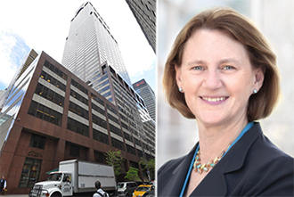 787 Seventh Avenue in Midtown and CalPERS CEO Anne Stausboll