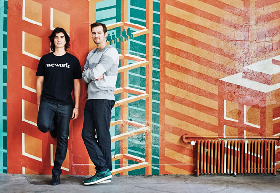 Company co-founders Adam Neumann, left, and Miguel McKelvey launched WeWork in 2010 and now have 22 NYC locations.