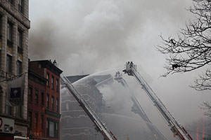 The aftermath of the explosion at 121 Second Avenue in the East Village (Credit: Claire Moses)