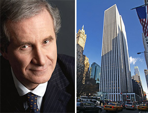 From left: Estee Lauder's Fabrizio Freda and the GM Building at 767 Fifth Avenue in Midtown