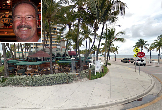 Kim Bokamper and the former Oasis Cafe site in Fort Lauderdale