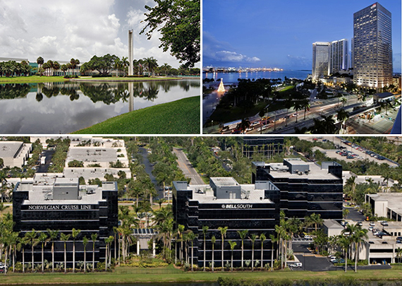Motorola Solutions campus, Miami Center and the Airport Corporate Center